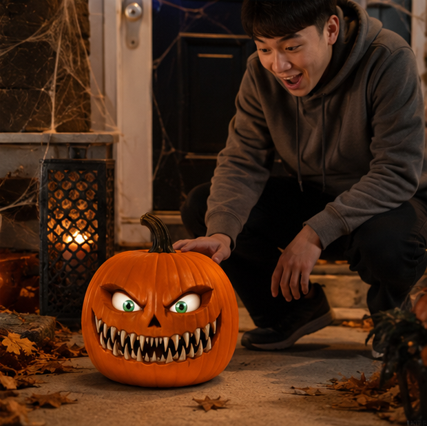 Pompoen Decoratie Halloween met Ogen Effect voor Feestdecoratie Griezelige Sfeerverlichting Binnenhuis | Sulvida