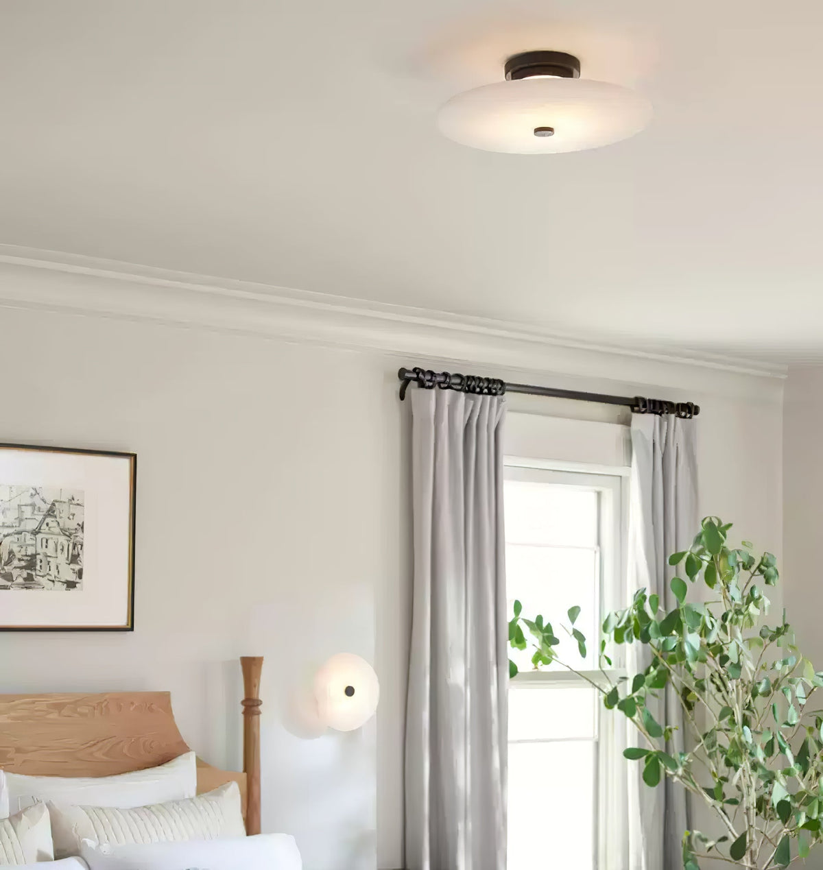 Plafondlamp Albast LED Messing Zwart Wit Modern Design Geïntegreerde Verlichting Woonkamer Slaapkamer | Sulvida