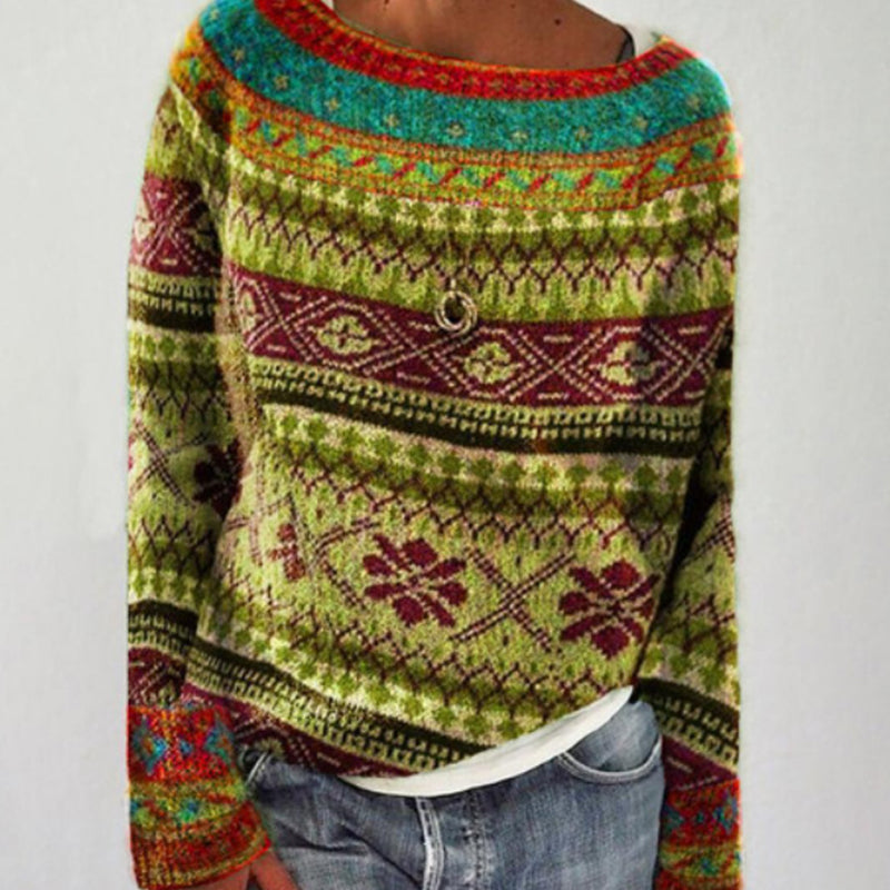 Vintage Gebreide Trui voor Dames — Tijdloze Winterpullover met Klassieke Pasvorm | Sulvida