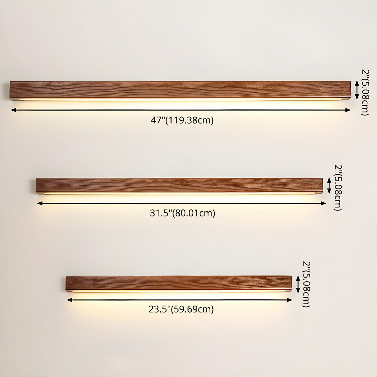 Lineaire Houten Wandlamp LED Minimalistisch 60-120cm Dennenhout Modern Sfeerlicht Woonkamer Slaapkamer | Sulvida