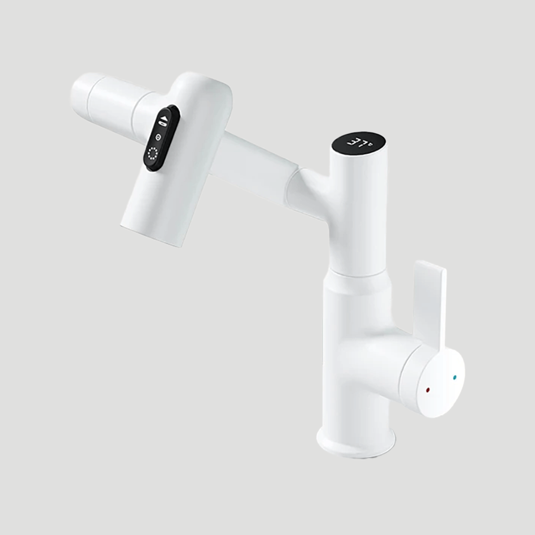 Keukenkraan met Temperatuurweergave 360° Draaibare Uitloop LED-Indicator Chroom Zwart Wit Mengkraan Keuken | Sulvida