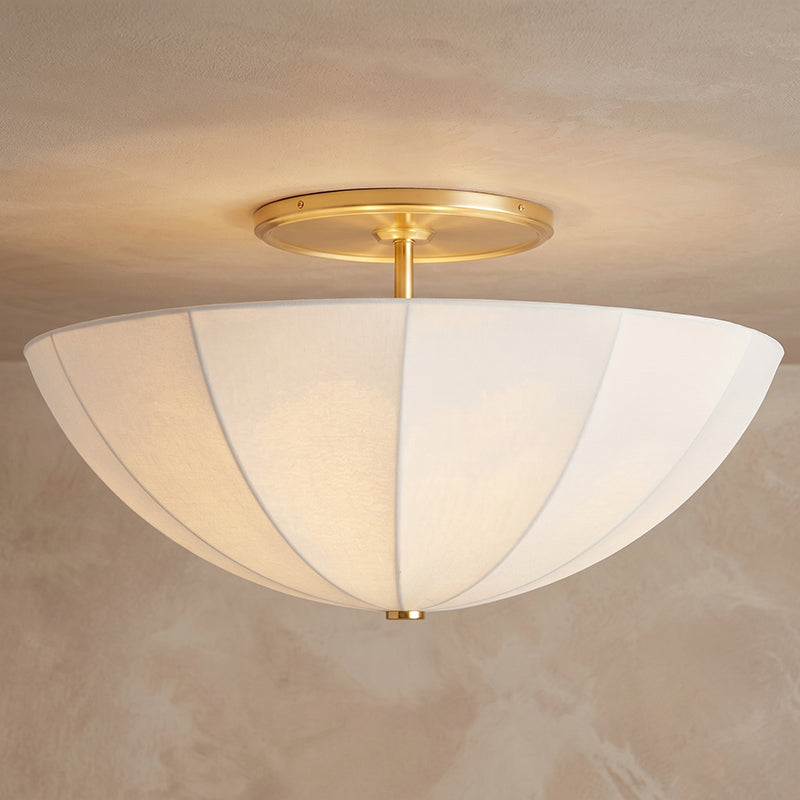 Plafondlamp Plissé Stof met Metalen Montuur Goud Zwart Wit voor Woonkamer Slaapkamer Eetkamer Design | Sulvida