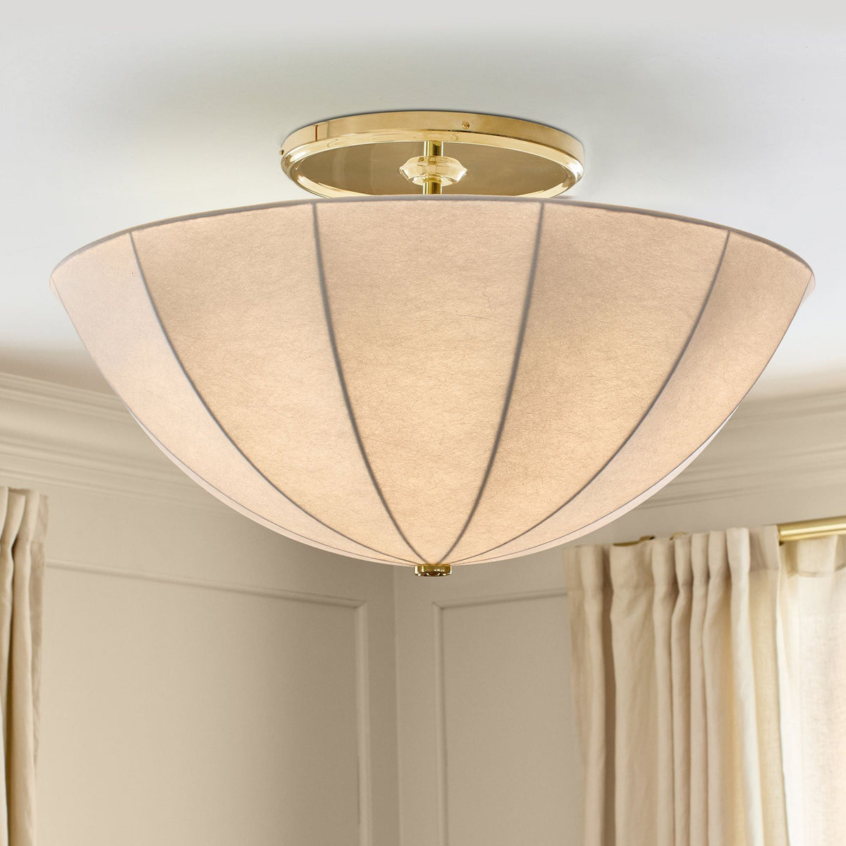 Plafondlamp Plissé Stof met Metalen Montuur Goud Zwart Wit voor Woonkamer Slaapkamer Eetkamer Design | Sulvida