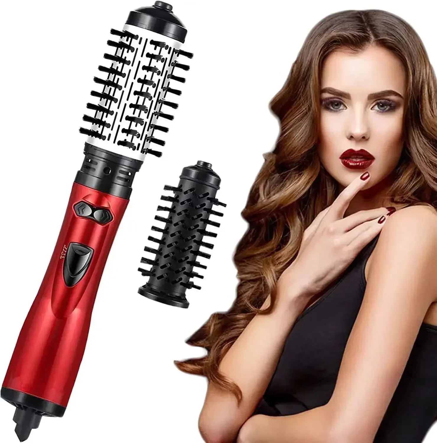 Roterende Föhn en Volumizer 2-in-1 Styling Brush System voor Zowel Stijl als Krullen - Warme Lucht Borstel voor Volume en Glans | Sulvida