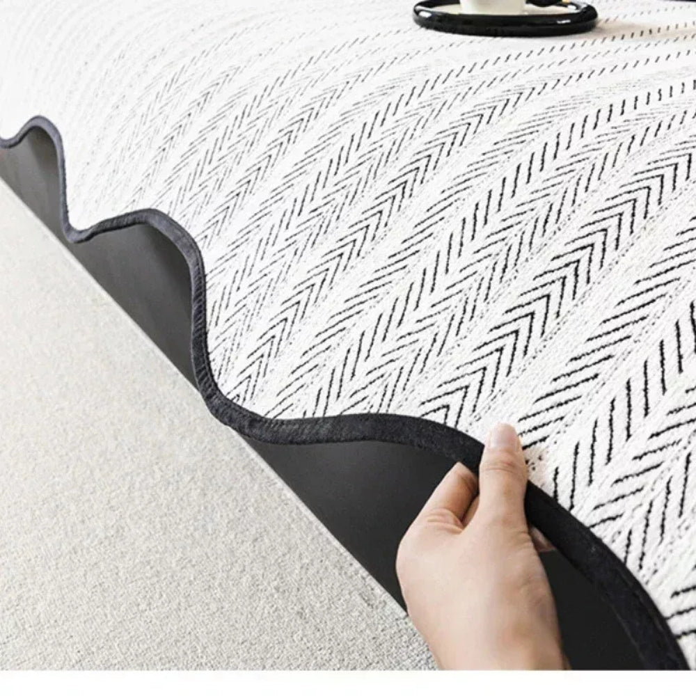Visgraatplaid met Schelprand – Zachte Meubelhoes voor Bank, Stoel of Bed – Decoratieve Deken 90 tot 240 cm | Sulvida