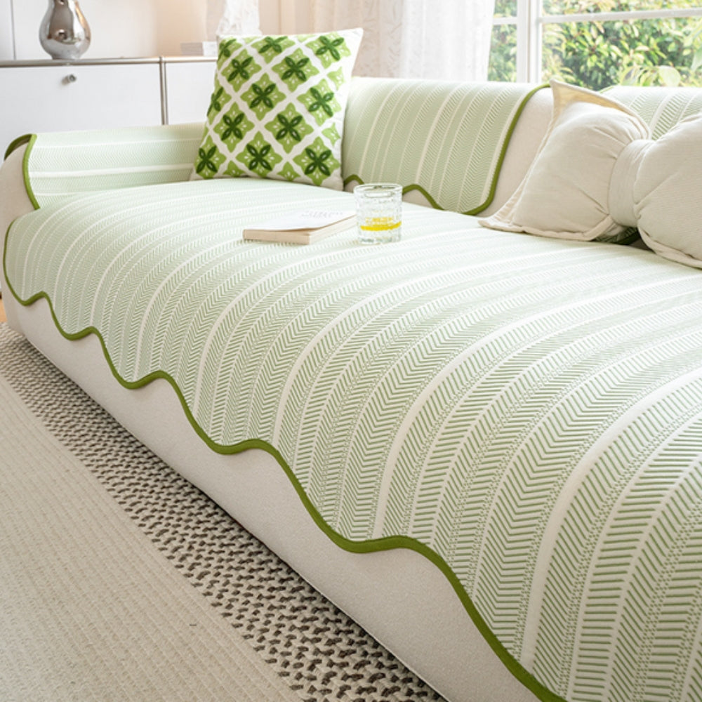Visgraatplaid met Schelprand – Zachte Meubelhoes voor Bank, Stoel of Bed – Decoratieve Deken 90 tot 240 cm | Sulvida