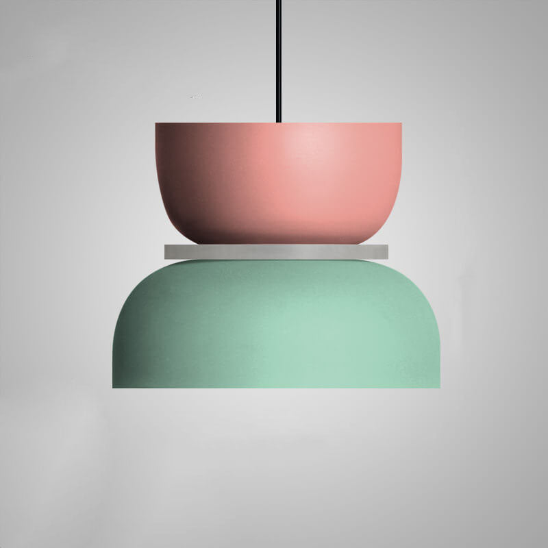 Metalen Hanglamp met Kleurrijke Macaronkap Eén Lichtpunt Modern Design Plafondverlichting voor Eetkamer Woonkamer | Sulvida