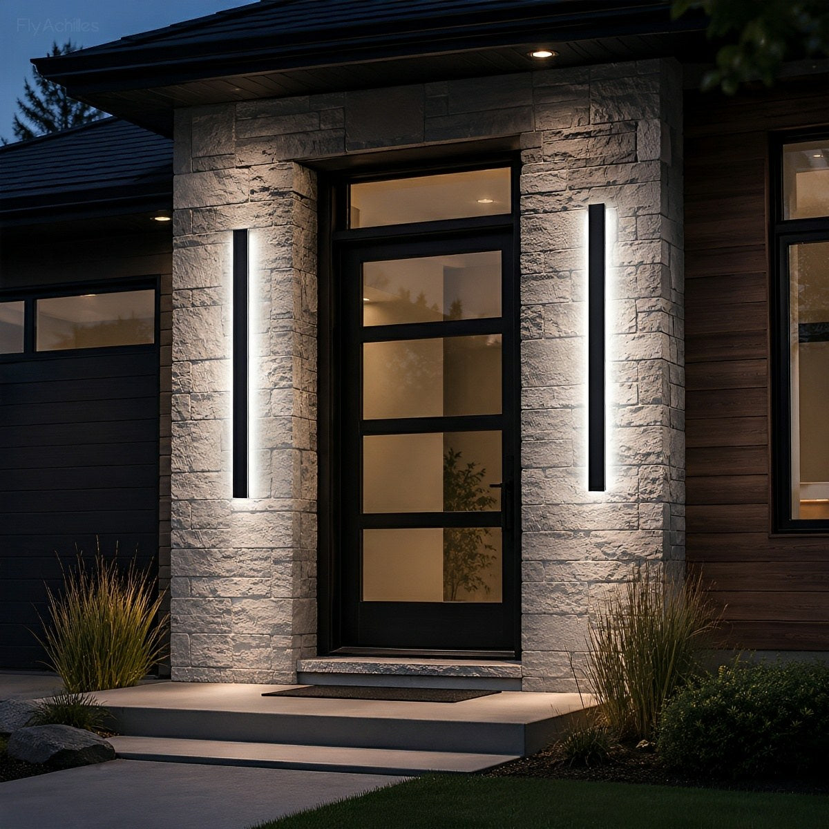 LED Buitenwandlamp Zwart Waterdicht IP65 Smal Design Modern Tuinverlichting Energiezuinig 485 Lumen Gevel | Sulvida