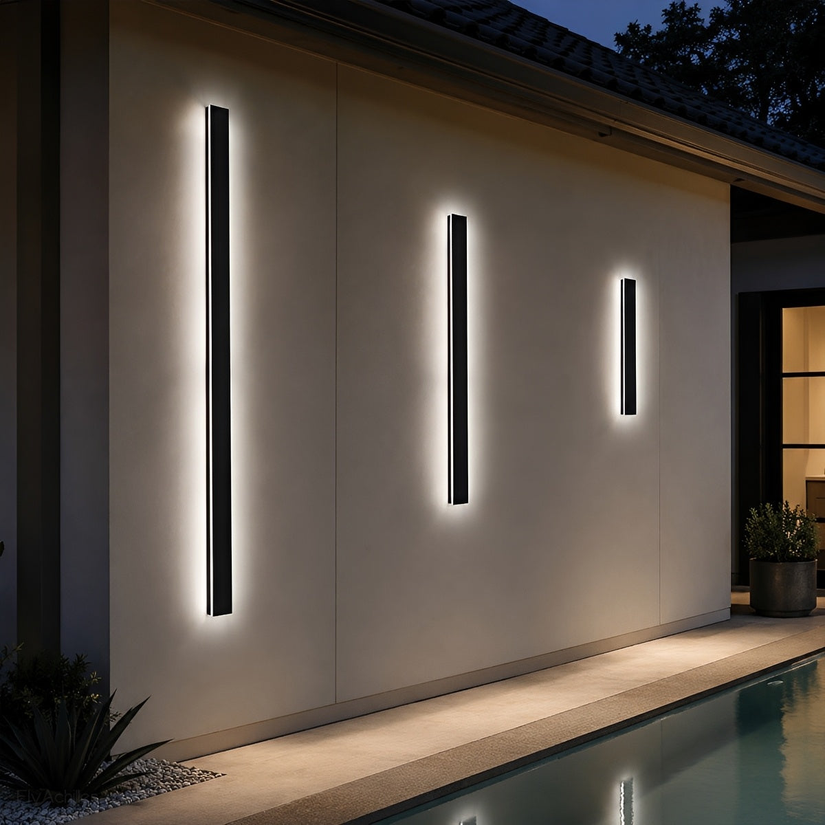 LED Buitenwandlamp Zwart Waterdicht IP65 Smal Design Modern Tuinverlichting Energiezuinig 485 Lumen Gevel | Sulvida