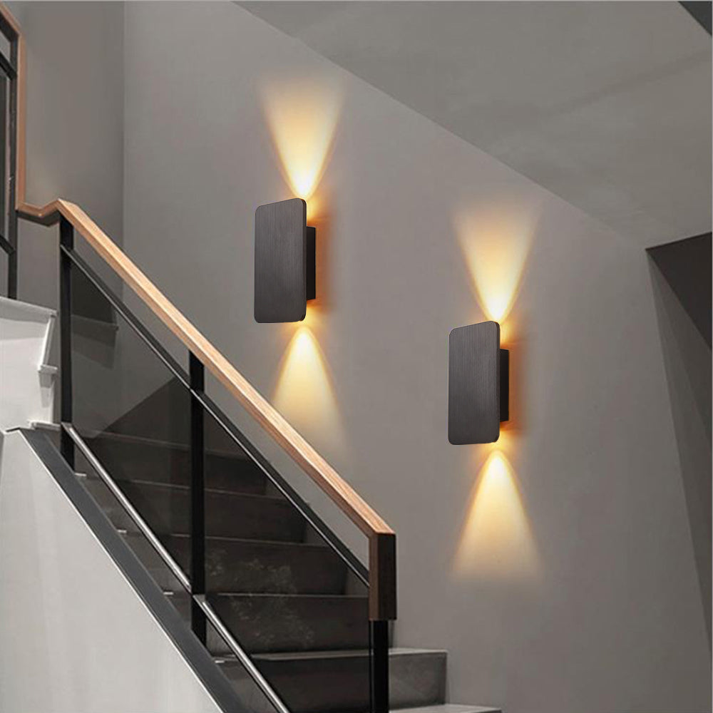 Rechthoekige wandlamp metaal LED-verlichting woonkamer slaapkamer modern warm wit interieurverlichting | Sulvida