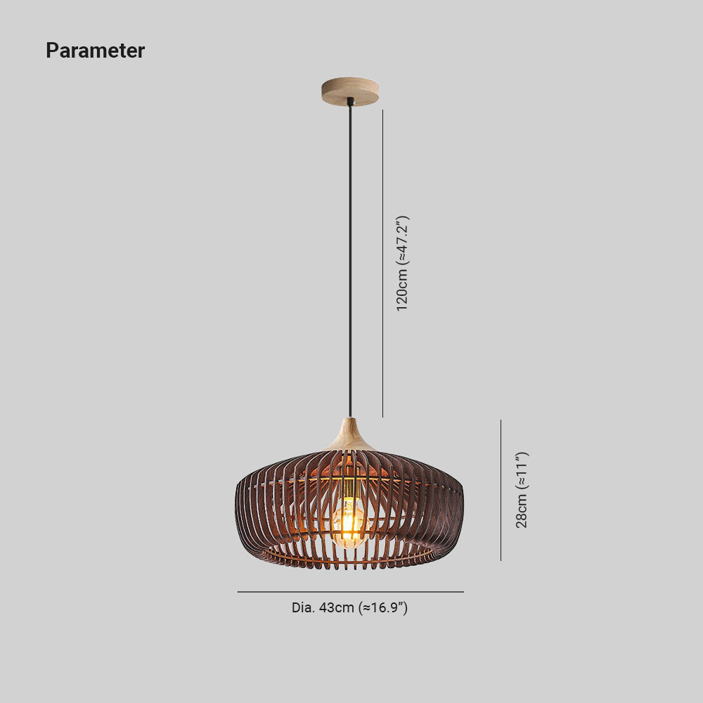 Hanglamp Hout Koepelvorm Japanse Stijl Woonkamer Slaapkamer Eetkamer Natuurlijke Sfeer Scandinavisch Design | Sulvida