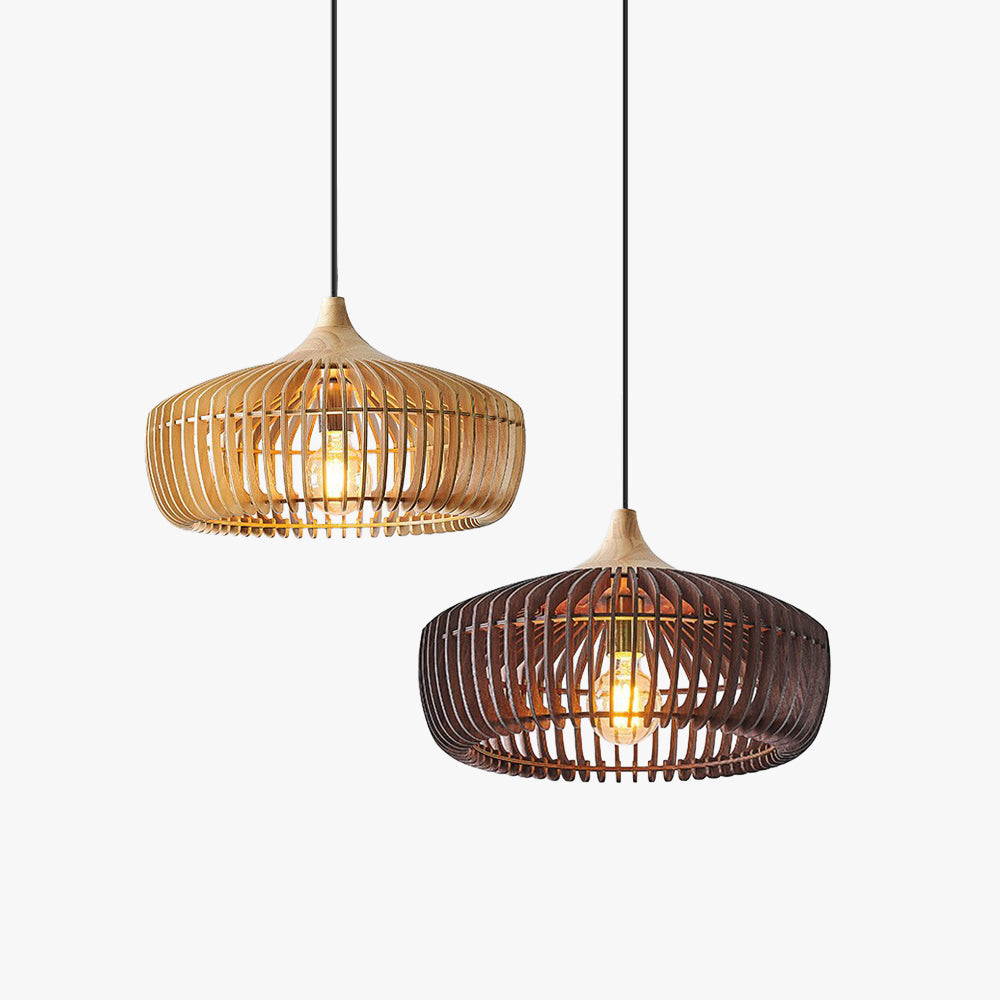 Hanglamp Hout Koepelvorm Japanse Stijl Woonkamer Slaapkamer Eetkamer Natuurlijke Sfeer Scandinavisch Design | Sulvida