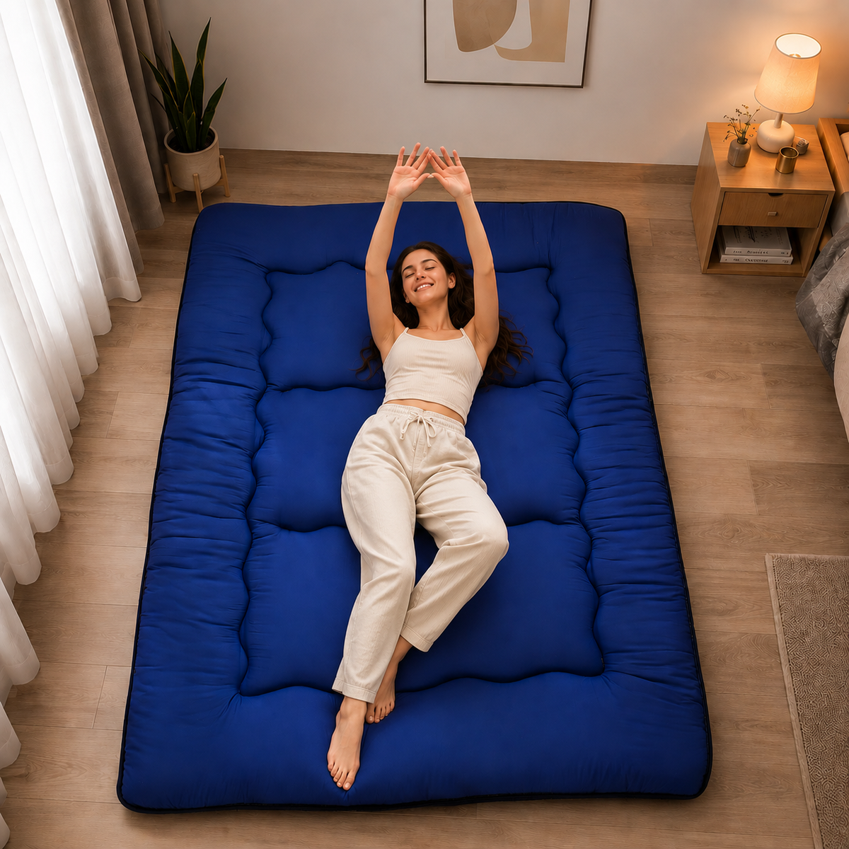 Japanse Futon Matras 10cm Dik Vouwbaar Slaapmat Tatami Bed Volwassenen Kinderen Gasten Vloer Slaapkamer | Sulvida