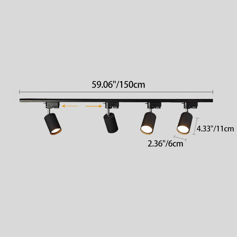 Railspotverlichting tubular flush-mount 3-5 spots verstelbaar wit zwart goud modern plafond woonkamer keuken | Sulvida