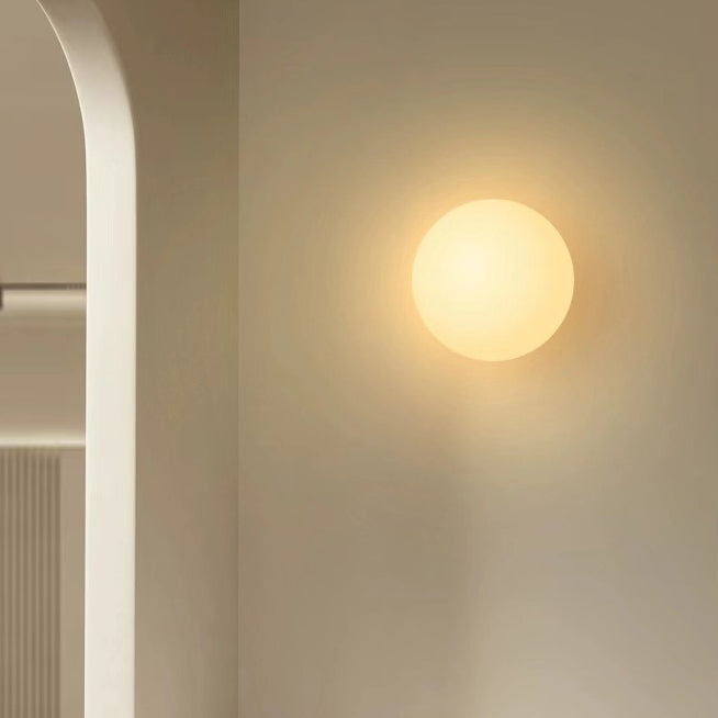 Glazen Wandlamp Bol Wit Minimalistisch Design Woonkamer Slaapkamer G9 Fitting 12-18 cm Droge Ruimte Sfeerverlichting | Sulvida