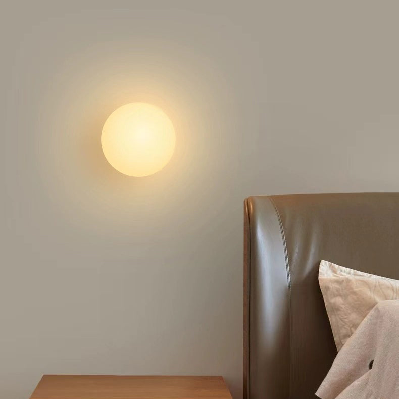 Glazen Wandlamp Bol Wit Minimalistisch Design Woonkamer Slaapkamer G9 Fitting 12-18 cm Droge Ruimte Sfeerverlichting | Sulvida