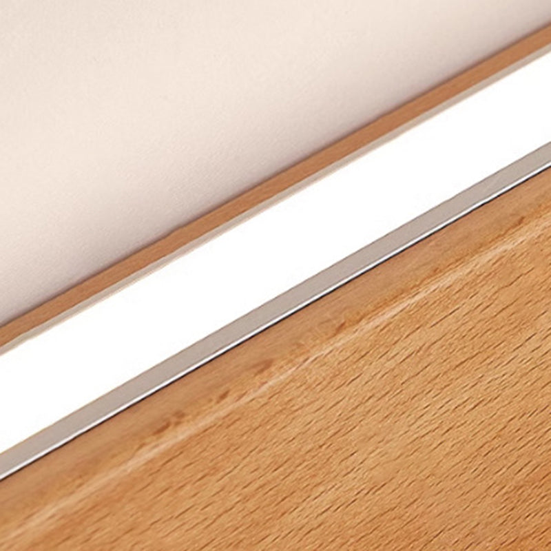 Houten wandlamp LED 60-180 cm bruin rechthoekig modern design sfeerverlichtingen wandverlichting interieur | Sulvida
