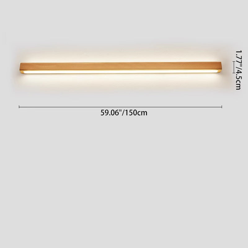 Houten wandlamp LED 60-180 cm bruin rechthoekig modern design sfeerverlichtingen wandverlichting interieur | Sulvida