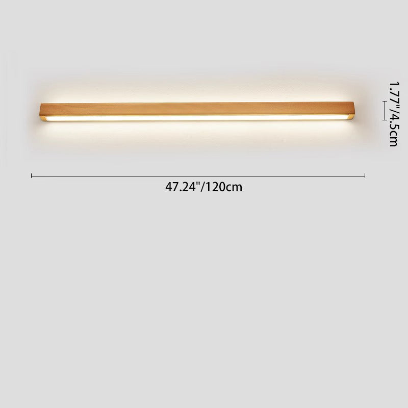 Houten wandlamp LED 60-180 cm bruin rechthoekig modern design sfeerverlichtingen wandverlichting interieur | Sulvida