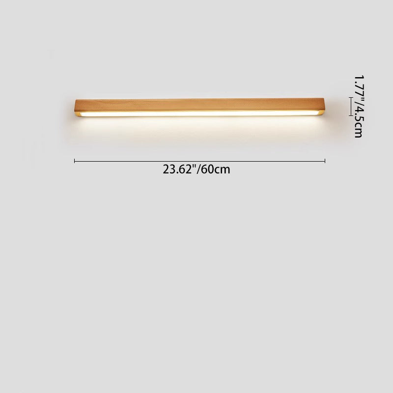 Houten wandlamp LED 60-180 cm bruin rechthoekig modern design sfeerverlichtingen wandverlichting interieur | Sulvida
