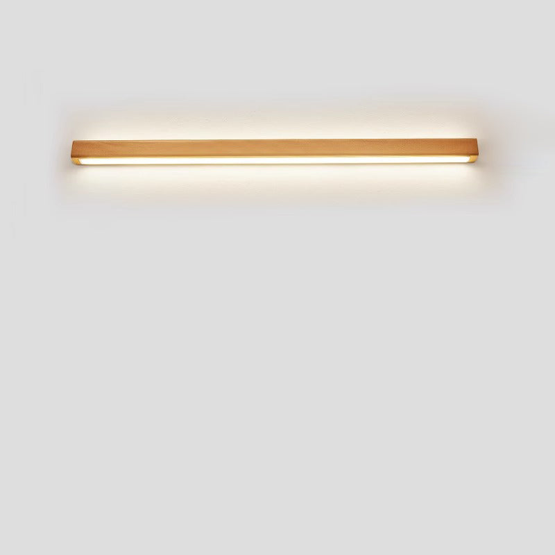 Houten wandlamp LED 60-180 cm bruin rechthoekig modern design sfeerverlichtingen wandverlichting interieur | Sulvida