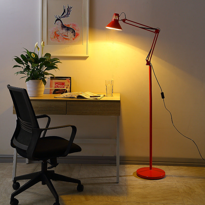 IJzeren vloerlamp draaibaar rond E26 fitting zwart wit rood geel Scandinavische stijl moderne binnenlamp | Sulvida