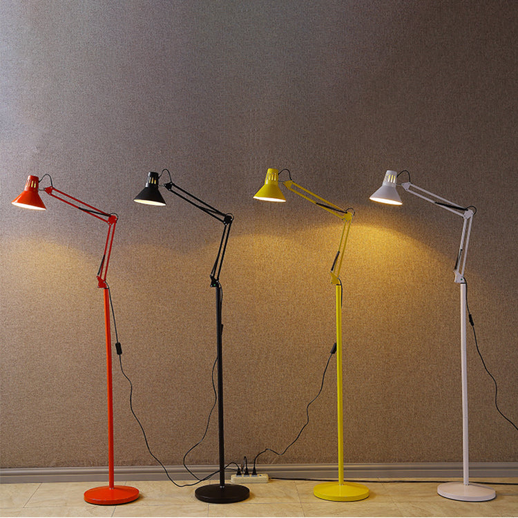 IJzeren vloerlamp draaibaar rond E26 fitting zwart wit rood geel Scandinavische stijl moderne binnenlamp | Sulvida