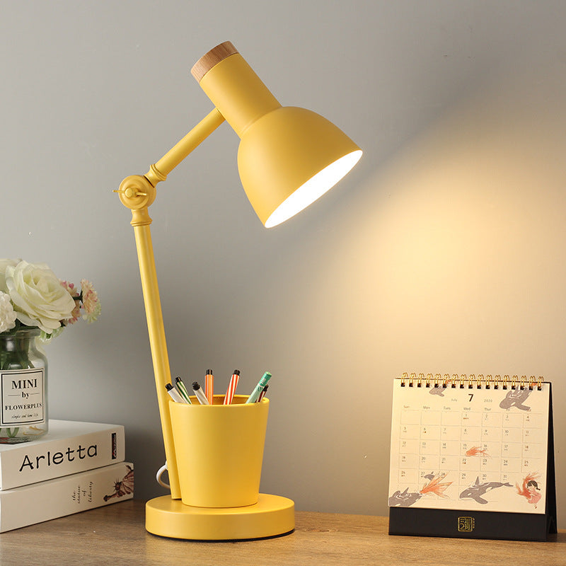 Scandinavische Tafellamp IJzer & Massief Hout Modern Design E26 Geel Groen Roze Wit Zwart Bureau Nachtlampje Woonkamer | Sulvida