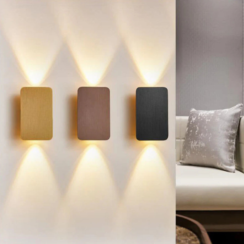 Minimalistische Wandlamp Aluminium 2-Lichts LED Rechthoekig Vlak Paneel Scandinavisch Interieur Gang Slaapkamer | Sulvida