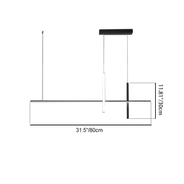 LED-lijnlamp met moderne lijnen voor eetkamer en keuken zwart wit minimalistisch verlichting hangend | Sulvida