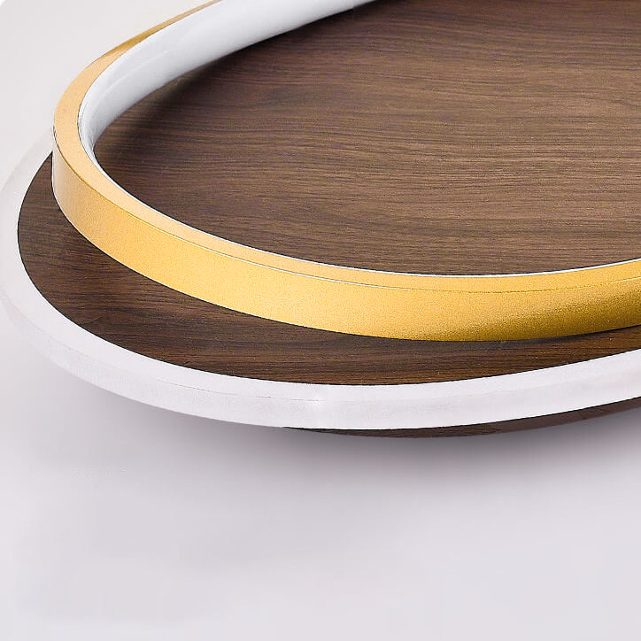Ronde plafondlamp met notenhoutlook en geïntegreerde LED dimbaar met afstandsbediening moderne plafondverlichting | Sulvida