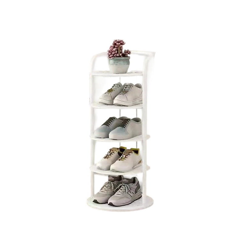 Schoenenrek Metaal Zwart Wit Goud 5 6 7 8 Lagen Hal Gang Opbergen Compact Minimalistisch Rond Design Schoenen | Sulvida