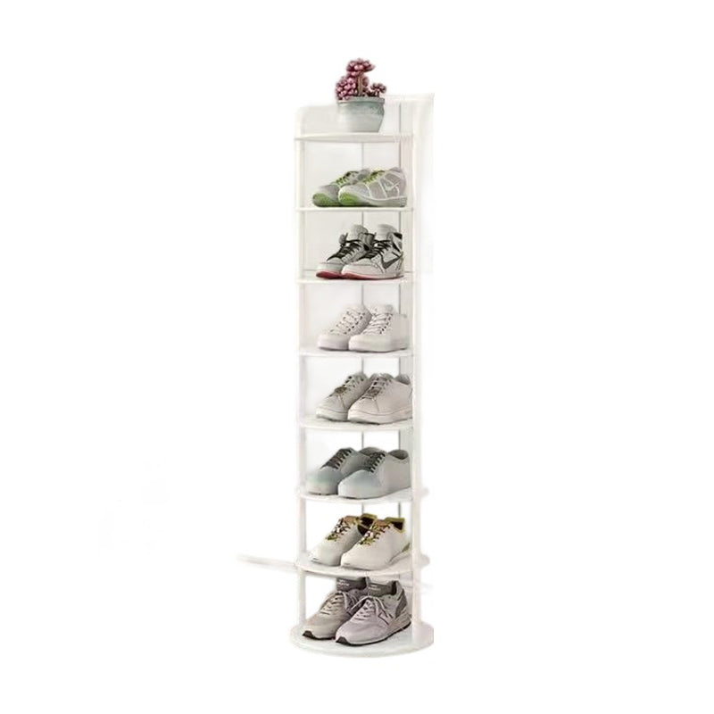 Schoenenrek Metaal Zwart Wit Goud 5 6 7 8 Lagen Hal Gang Opbergen Compact Minimalistisch Rond Design Schoenen | Sulvida
