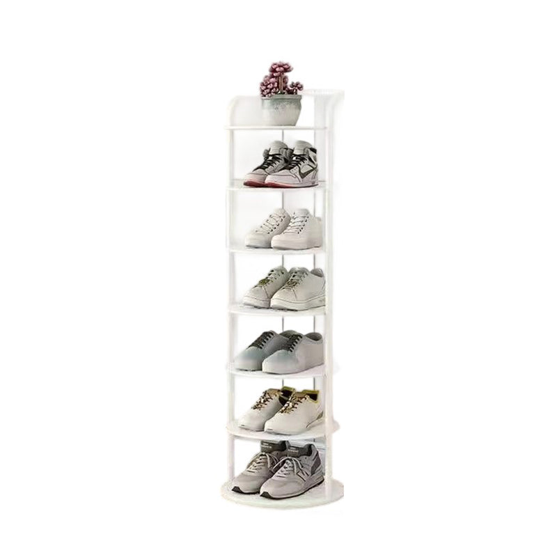 Schoenenrek Metaal Zwart Wit Goud 5 6 7 8 Lagen Hal Gang Opbergen Compact Minimalistisch Rond Design Schoenen | Sulvida