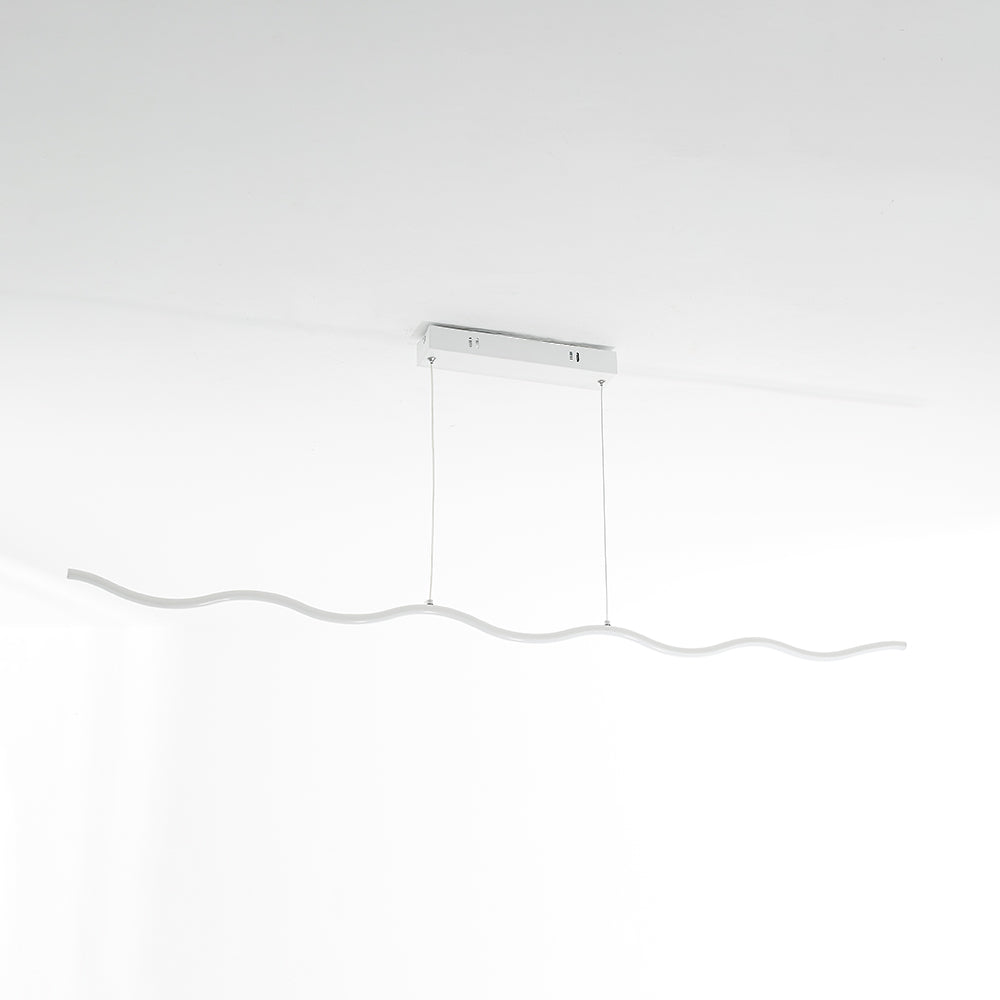 Moderne LED Hanglamp Golvende Lijn Zwart Wit Design Woonkamer Slaapkamer Eetkamer Dimbaar Verstelbaar | Sulvida