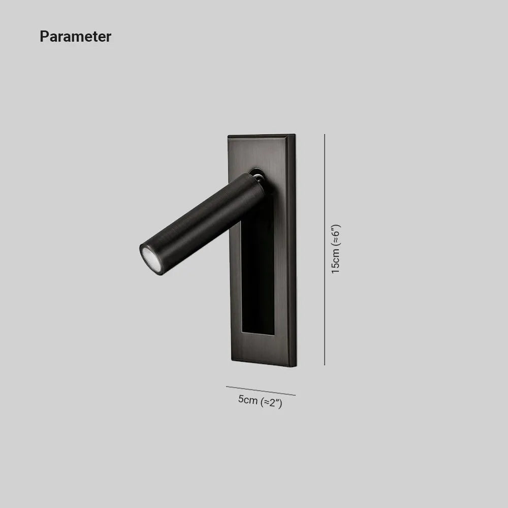 Draaibare wandspot cilinder vierkant LED instelbaar slaapkamer bedlamp dimbaar metaal modern leeslamp design | Sulvida