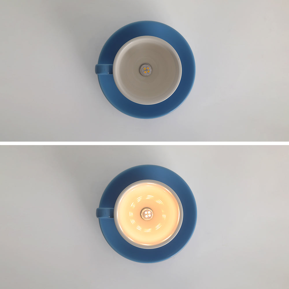 Keramische Plafondlamp Koffiekopje Design Creatieve Spot Blauw Roze Geel Woonkamer Slaapkamer Speels | Sulvida