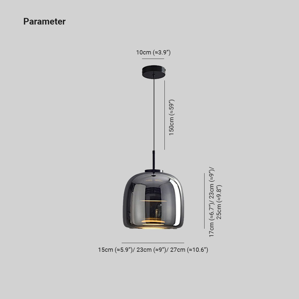 Rookgrijze glazen hanglamp met dimfunctie voor woonkamer eetkamer en slaapkamer industriële sfeerverlichting | Sulvida