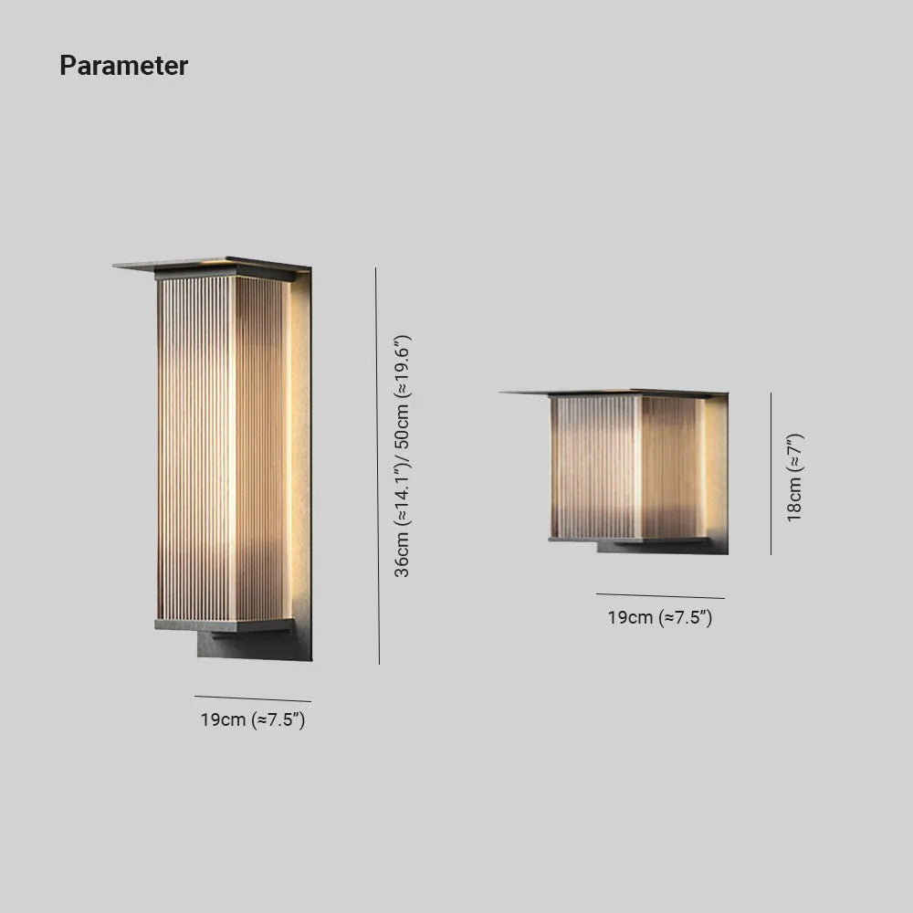 Buitenwandlamp Rechthoekig Zwart Metaal IP68 LED Verlichting Tuinmuur Gevel Moderne Terrasverlichting | Sulvida
