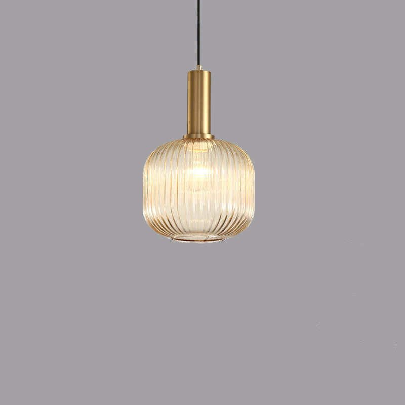 Glazen hanglamp met gestreept design één lichtpunt modern minimalistisch sfeervol woonkamer eetkamer | Sulvida