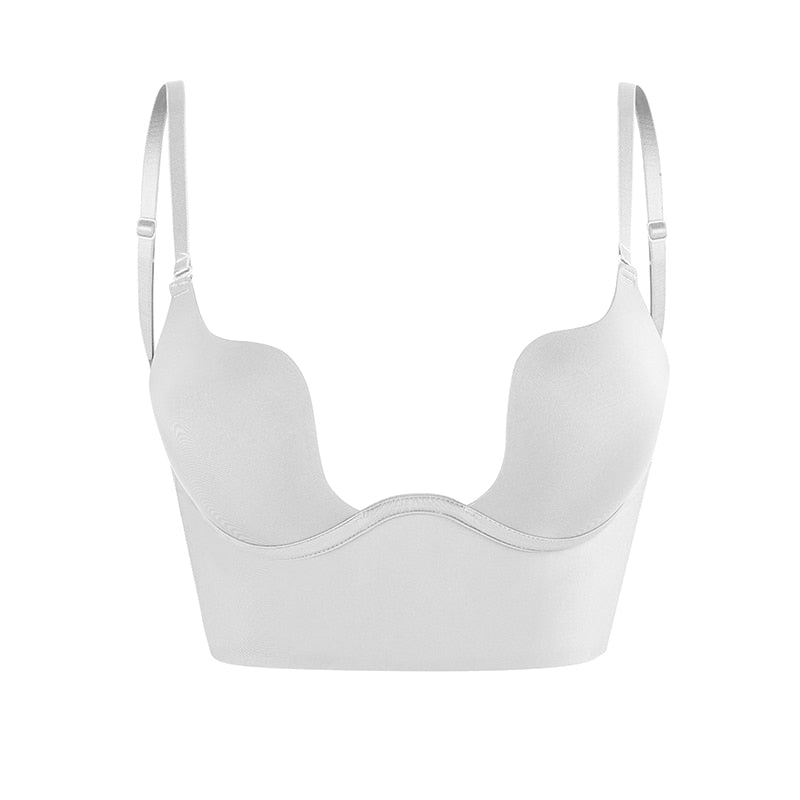 Rugloze BH met Transparante Bandjes en Diepe Hals voor Open Jurken Topjes en Feestkleding Bandmaat 32-40 | Sulvida