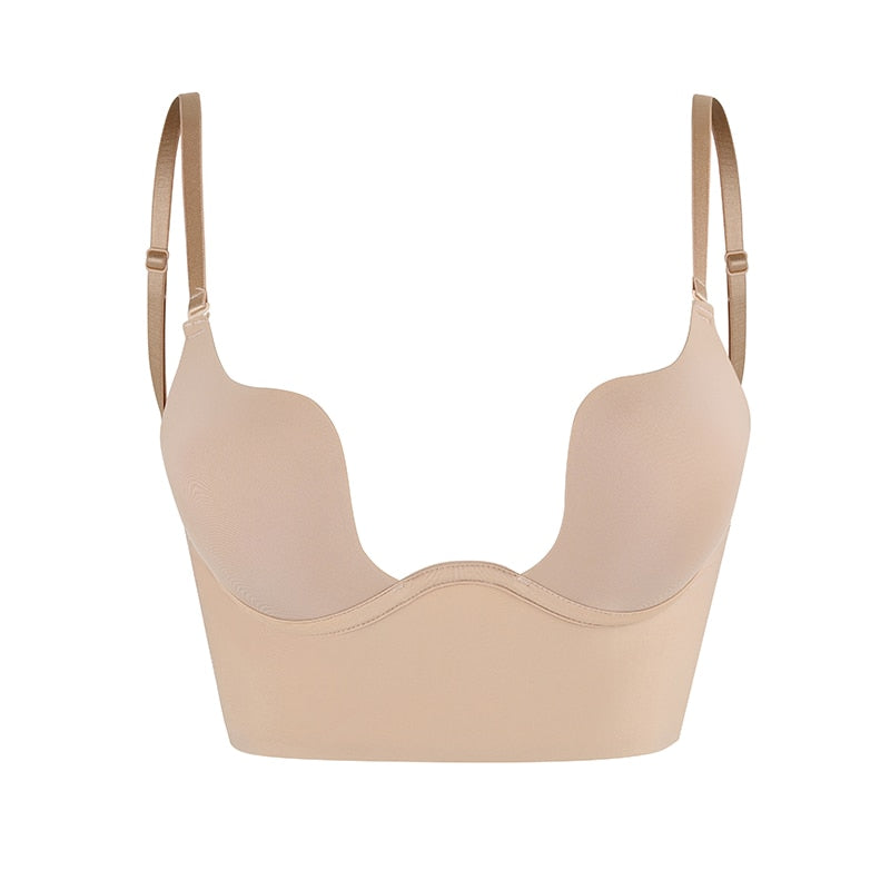 Rugloze BH met Transparante Bandjes en Diepe Hals voor Open Jurken Topjes en Feestkleding Bandmaat 32-40 | Sulvida