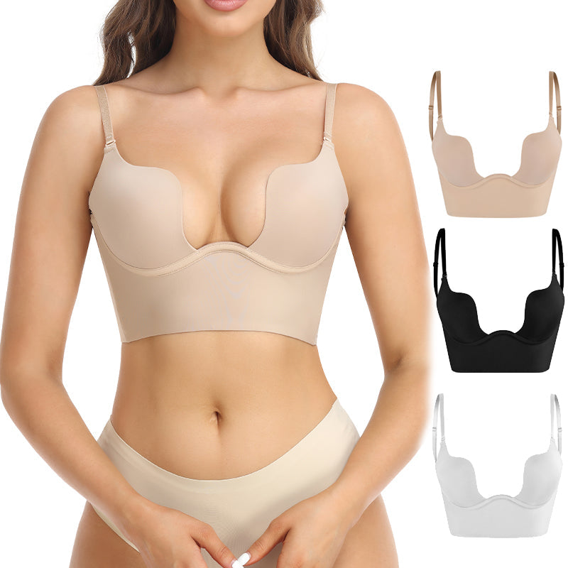 Rugloze BH met Transparante Bandjes en Diepe Hals voor Open Jurken Topjes en Feestkleding Bandmaat 32-40 | Sulvida