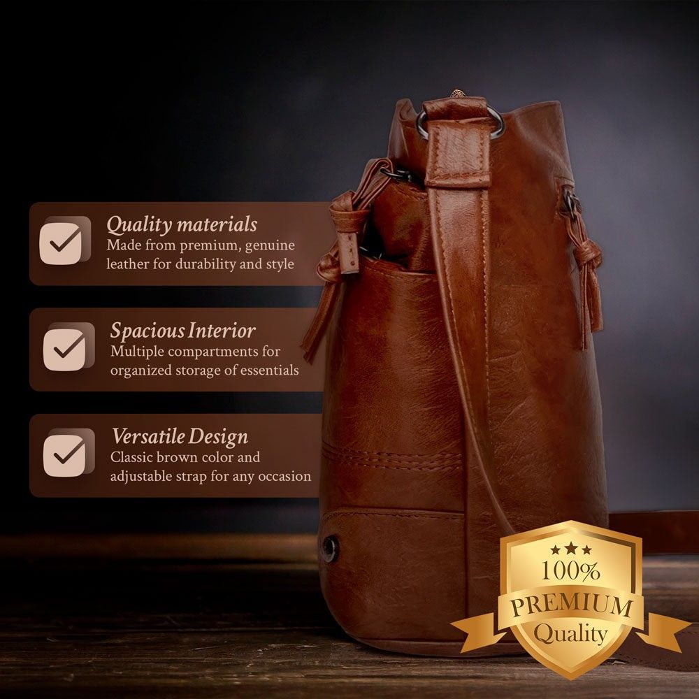 Leren Schoudertas Bruin of Zwart Vintage Shopper Dames Vakantie Handtas Draagtas Werktas Duurzaam Design | Sulvida