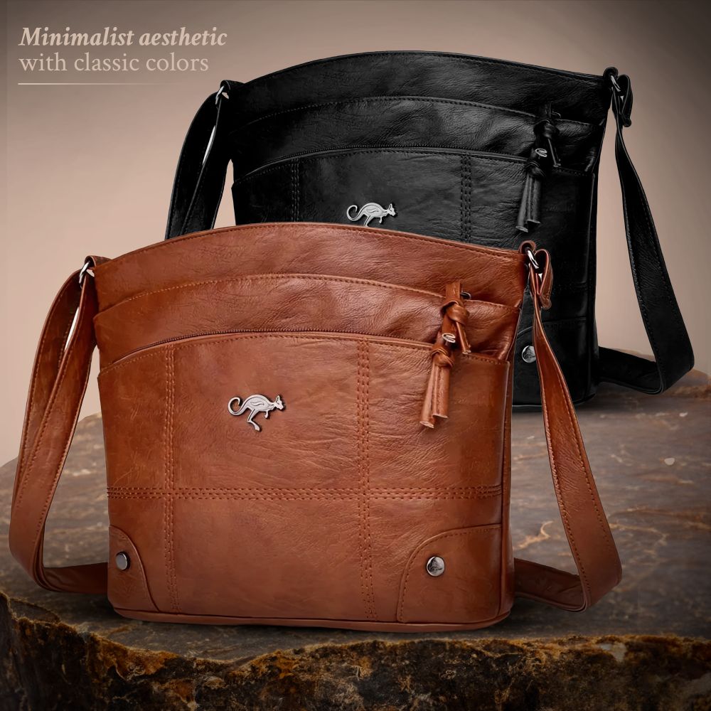 Leren Schoudertas Bruin of Zwart Vintage Shopper Dames Vakantie Handtas Draagtas Werktas Duurzaam Design | Sulvida