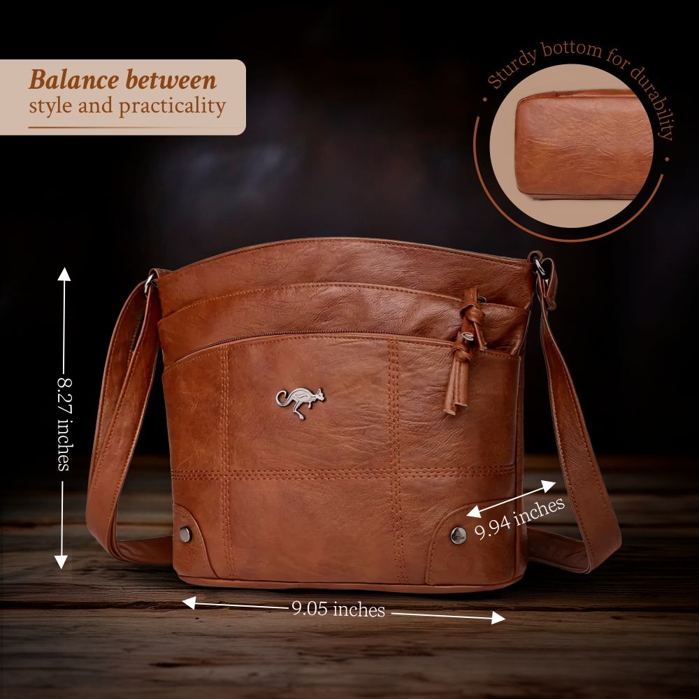 Leren Schoudertas Bruin of Zwart Vintage Shopper Dames Vakantie Handtas Draagtas Werktas Duurzaam Design | Sulvida