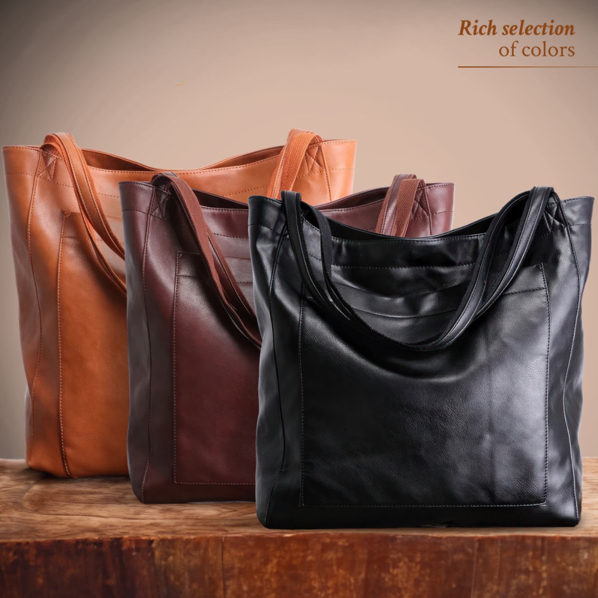 Leren Handtas Dames Klassiek Elegant Schoudertas Bruin Donkerbruin Zwart Dagelijks Gebruik Compact Tijdloos | Sulvida