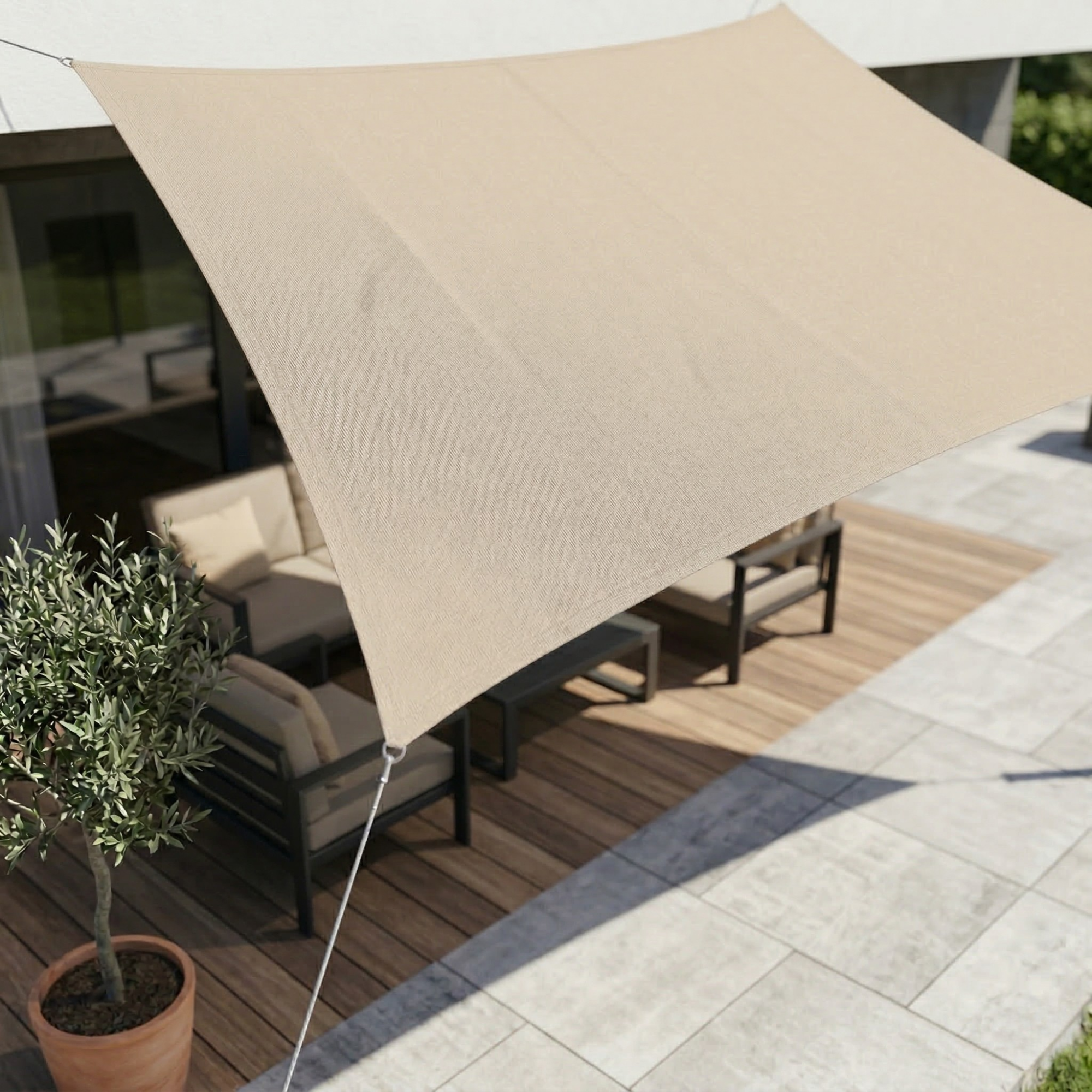 Waterdicht Schaduwdoek Rechthoekig met UV-Bescherming voor Terras Tuin Balkon Zwembad – Ademend Polyester Zonwering Zonnescherm | Sulvida