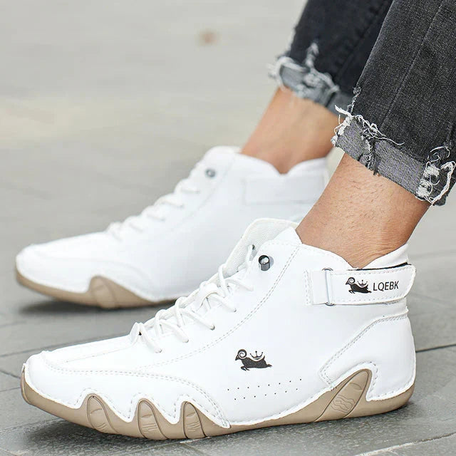 Waterdichte Herenschoenen Hoog met Elastische Sluiting Modern Stoer Ontwerp Leer Comfortabel Casual Dagelijks | Sulvida