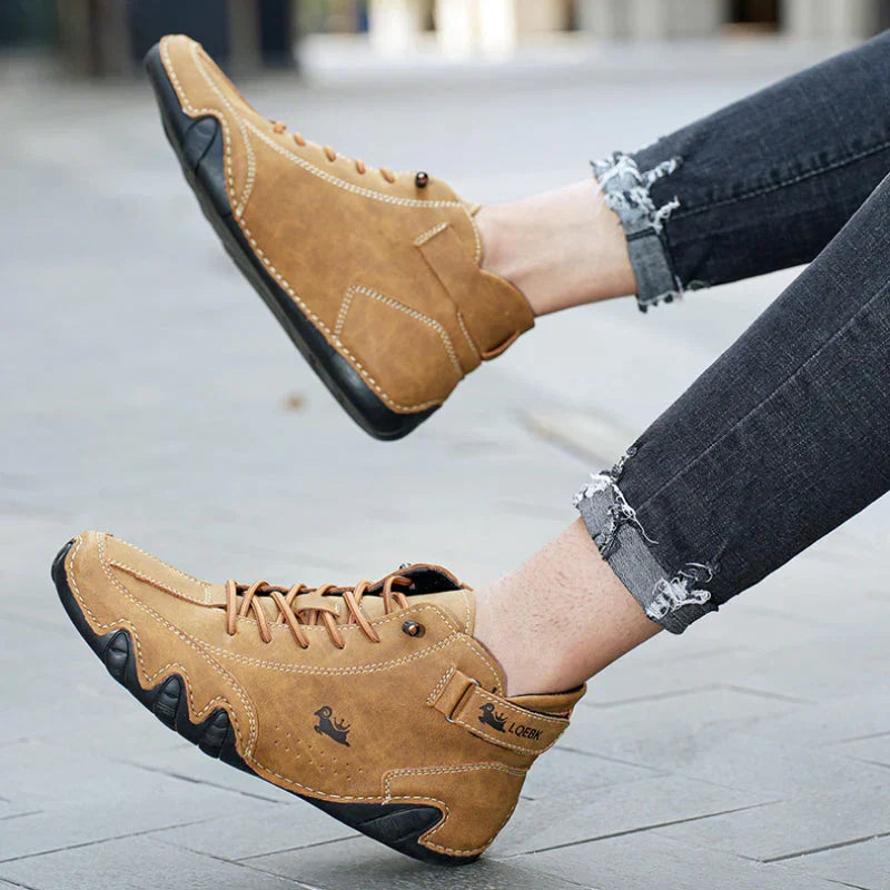 Waterdichte Herenschoenen Hoog met Elastische Sluiting Modern Stoer Ontwerp Leer Comfortabel Casual Dagelijks | Sulvida